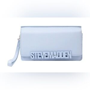 Steve Madden BCabbyy Faux Leather Wristlet Ice Blue